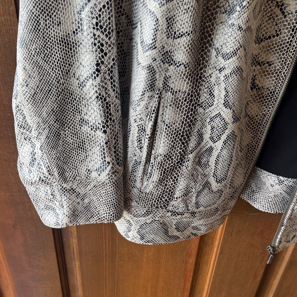 Ruby Rd. Gray Snakeskin Bomber Jacket - image 3